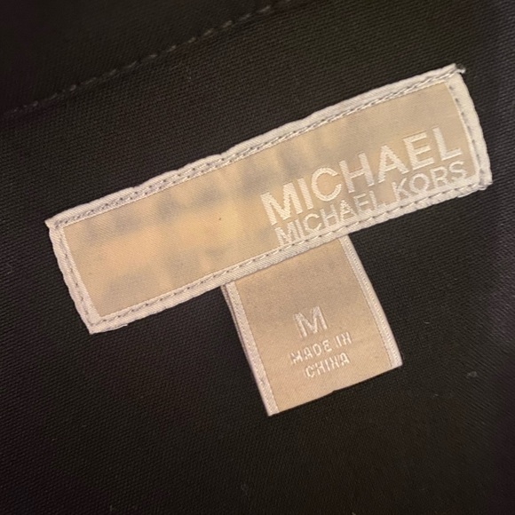 Michael Kors Utility Dress w/Front Zipper & 3/4 Sleeves Black Size MEDIUM - Picture 9 of 10